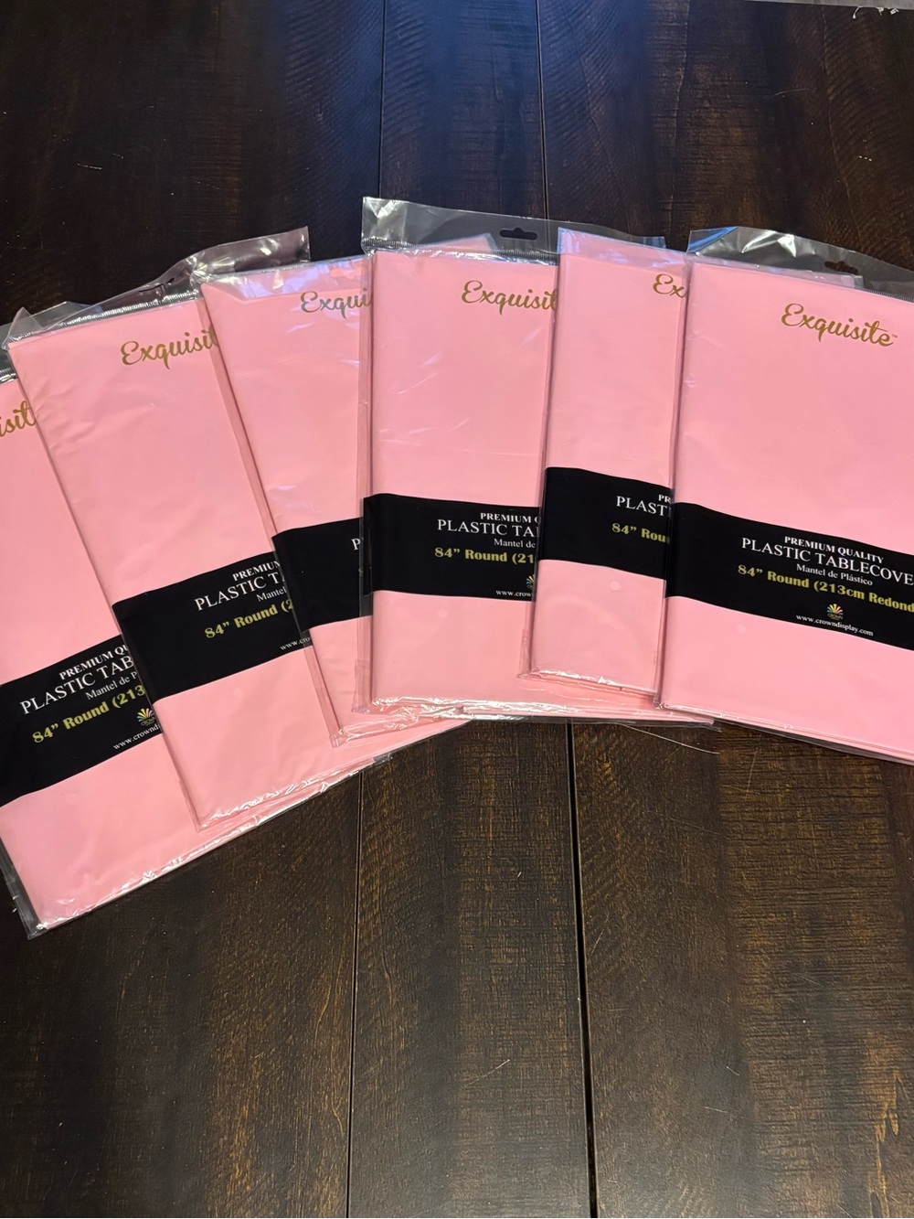 Pink Plastic Tablecovers - Pack of 6